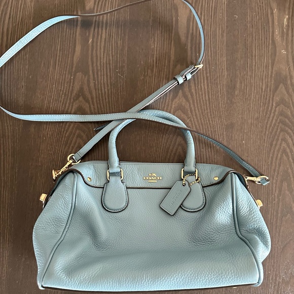 Coach light blue satchel / crossbody bag - Picture 3 of 10
